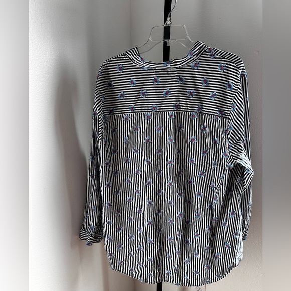 Terra and sky 1X button down floral blouse - Picture 4 of 4